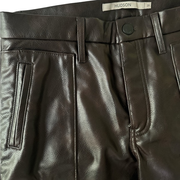 NWOT Hudson Barbara High-Rise Vegan Leather Pants | Sleek Black Bootcut✨ - Picture 5 of 14